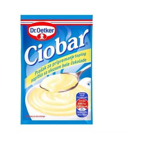 Dr. Oetker Topla čokolada Ciobar, Bela, 25g Slike