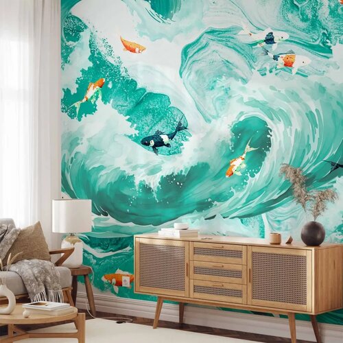  Foto tapeta - Fish and waves 350x256 Premium Cene