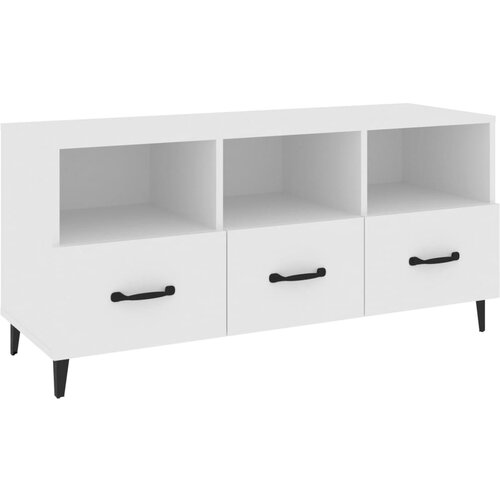 Maison Chic TV omarica - TV stojalo - Televizijska omarica bela 102x35x50 cm konstruiran les, (21698935) Slike