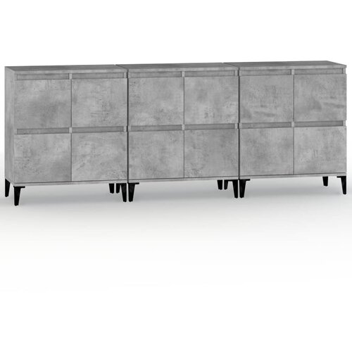  Komode 3 kom siva boja betona 60x35x70 cm od konstruiranog drva Slike