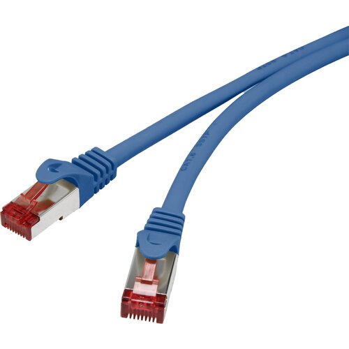 Renkforce RF-4737384 RJ45 omrežni kabel\, Patch kabel CAT 6 S/FTP 0.15 m modra z za&scaron;čitnim zapornim zatičem\, pozlačeni konektorji\, ognjevaren 1 kos, (20417608) Cene