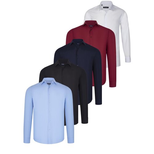 Dewberry FIVE SET G726 SHIRT-BLACK-WHITE-NAVY BLUE-BURGUNDY-BLUE Cene