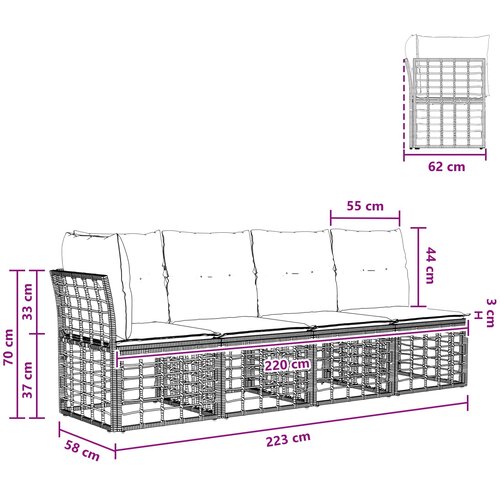  Set vanjskih sofa Crna Poliester Slike