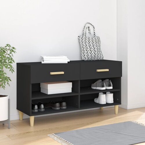 The Living Store Omarica za čevlje črna 102x35x55 cm inženirski les - Omarica Za Čevlje, (21435014) Cene