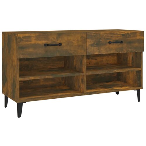 Maison Chic Omarica za obutev - Kopa za čevlje dimljeni hrast 102x35x55 cm konstruiran les, (21776342) Slike