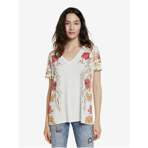 Desigual Cream Women's T-Shirt TS Praga - Women Cene