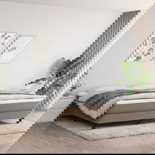 VidaXL Madrac s džepičastim oprugama smeđesivi 160x200x20cm od tkanine Slike