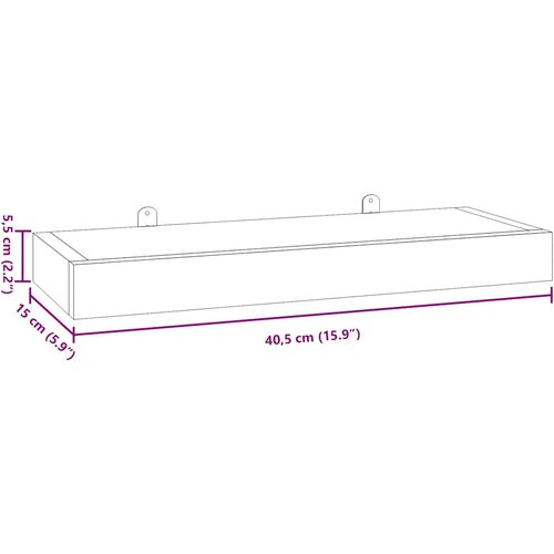  Zidne police 2 kom 40 x 15 x 4 cm od masivne tikovine Slike