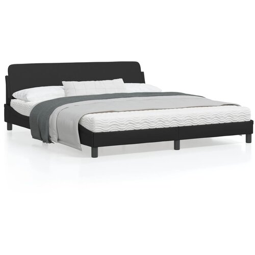 VidaXL Okvir za krevet s uzglavljem crni 180x200 cm od umjetne kože Slike