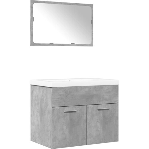  3-dijelni set kupaonskog namje&amp;scaron;taja siva boja betona drveni 60 x 38.5 x 46 cm Slike