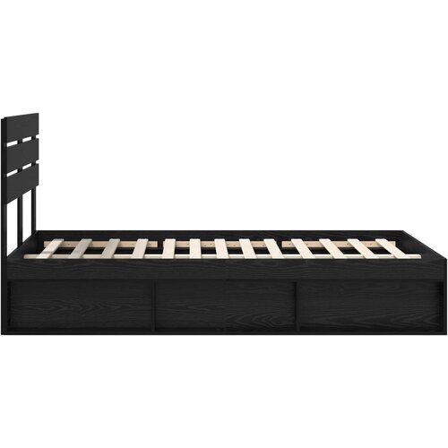  Krevetna konstrukcija Crna 135 x 190 cm Čvrsto borovo drvo Slike