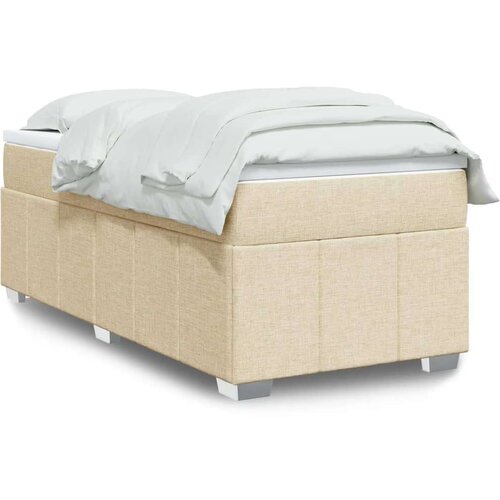 vidaXL Box spring postelja z vzmetnico krem 80x200 cm blago, (21307931) Cene