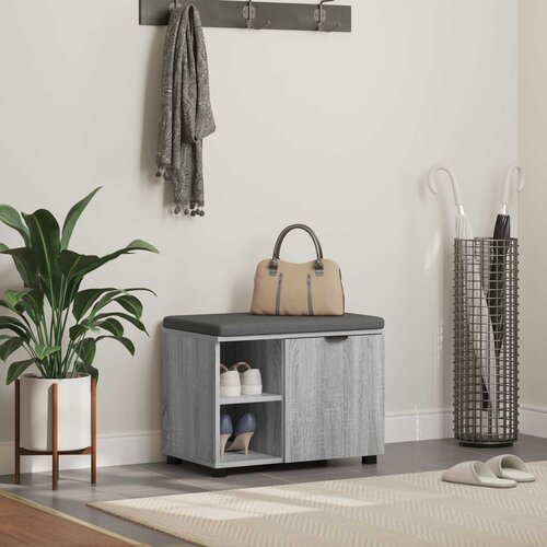  Klupa za hodnik s jastukom Sivi Sonoma 60 x 38 x 46 cm Cijene
