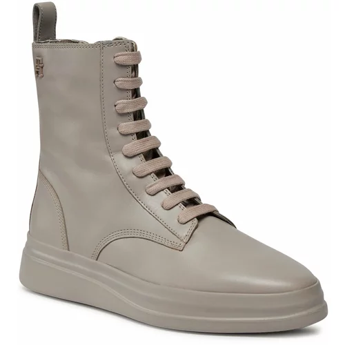 Tommy Hilfiger Škornji Sporty Leather Flat Boot FW0FW07799 Smooth Taupe PKB