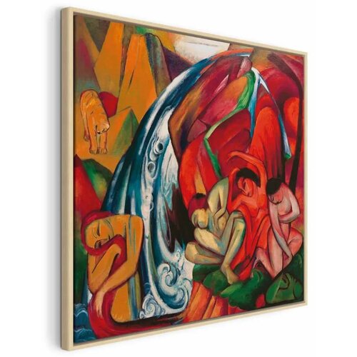  Slika - Franz Marc &ndash; The waterfall (Women under a waterfall) 40x40 U prirodnom drvenom okviru Cijene