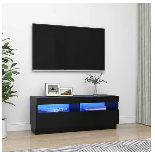  TV omarica z LED lučkami črna 100x35x40 cm