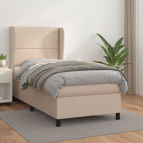 The Living Store Box spring postelja z vzmetnico kapučino 100x200cm umetno usnje - Box Spring Postelja, (21513738) Slike