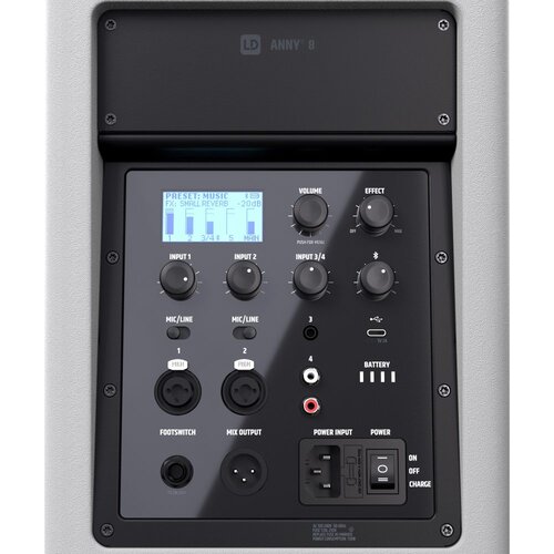 Ld Systems ANNY&amp;reg; 8 Akumulatorski zvočnik z me&amp;scaron;alno mizo, bel - - Audio-Kondric Slike