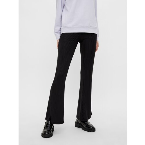 Pieces Black Flared Fit Pants Toppy - Women Slike