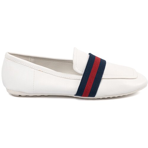Shelvt White ballerinas with decorative stripes Slike