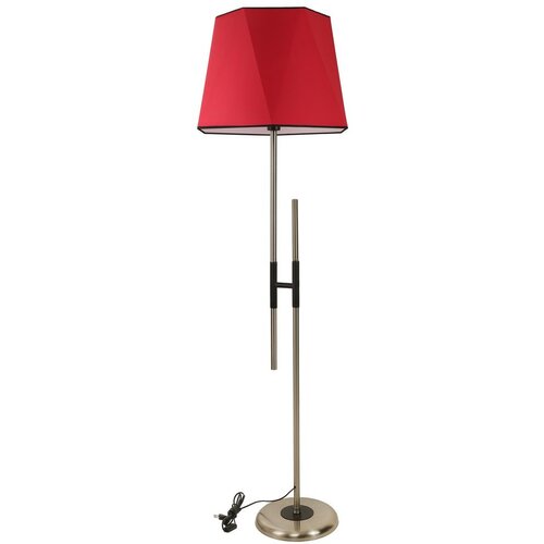 Opviq Felix Mat Krom Lambader Altıgen Kırmızı Abajurlu Red Floor Lamp Cene