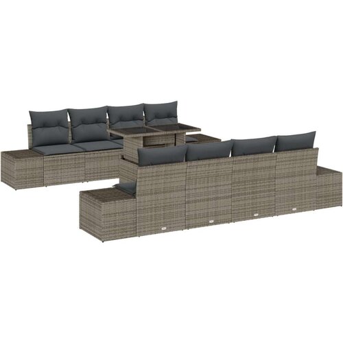 vidaXL vrtni sofa set Set od 7 Siva Ratan, Metal Vanjski namještaj Cene