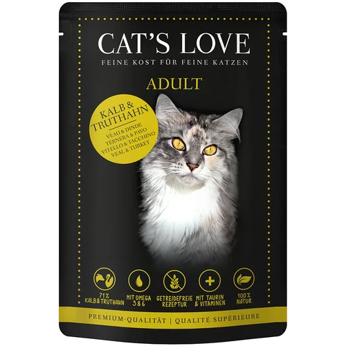 Cat's Love 12 x 85 g - Teletina in puran