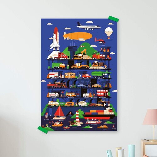 Poppik Edukativni poster s nalepnicama Otkrića Vozila 4+ Slike