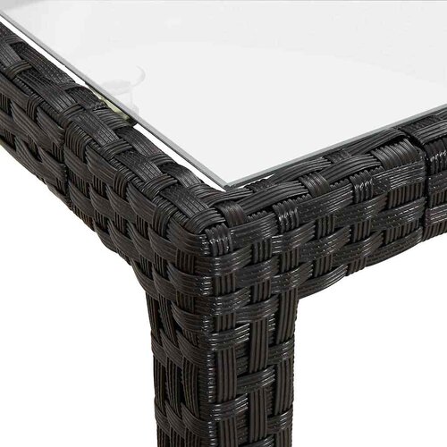  Vrtni stol 150x90x75 cm od kaljenog stakla i poliratana crni Slike