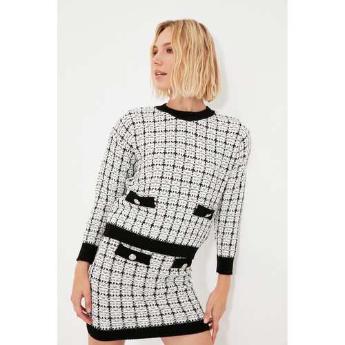 Trendyol Black Tweed Look Knitwear Bottom-Top Suit Slike