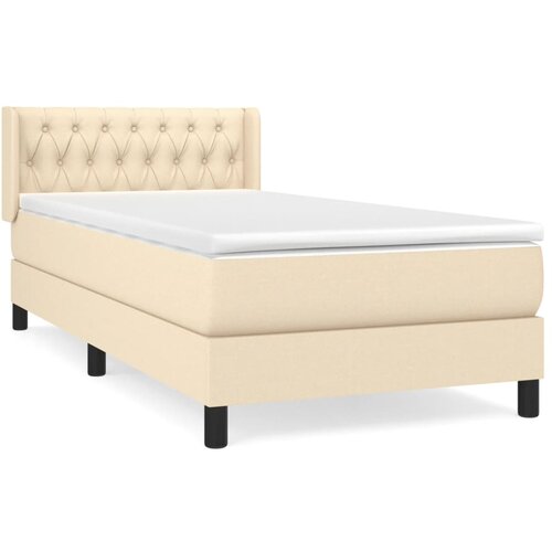 Maison Chic Box spring postelja - Vzmetna postelja z vzmetnico krem 90x190 cm blago SL1182, (21890047) Cene