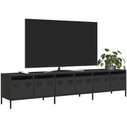 vidaXL TV ormarić crni 202x39x43,5 cm hladno valjani čelik Cijene