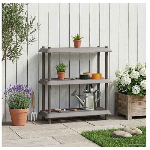 vidaXL Jedinca za police 3 razina 100 x 40 x 96 cm PP Svjetlosiva - Svjetlosiva 3 razine Cijene