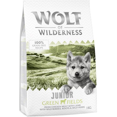 Wolf of Wilderness Snižena cijena! 2 x 1 kg suha hrana za pse - Junior - Green Fields - janjetina Slike