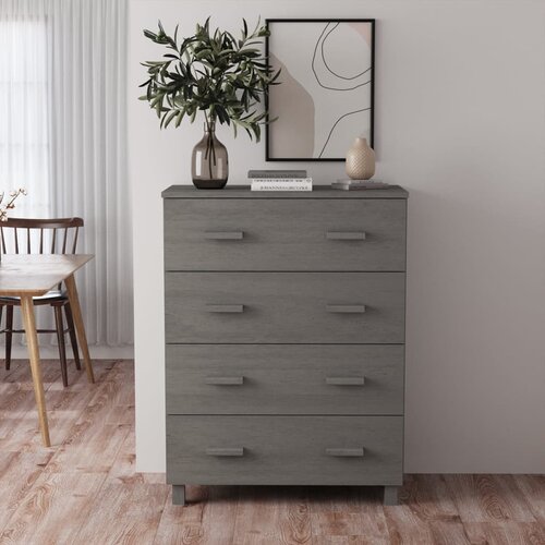 VidaXL Komoda svetlo siva 79x40x103,5 cm trdna borovina Slike