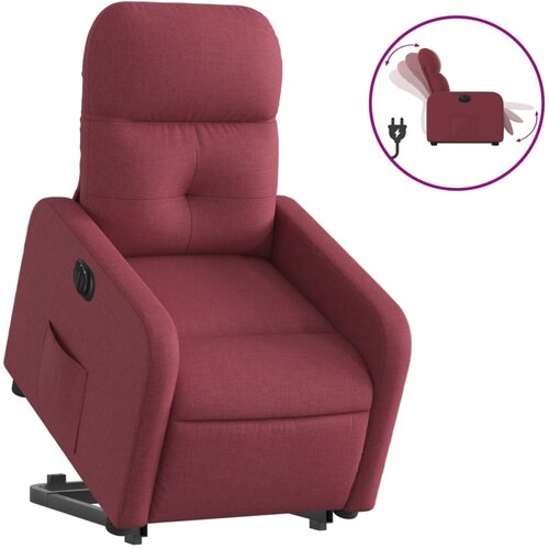 vidaXL Električni naslonjač na podizanje od tkanine boja vina Cijene