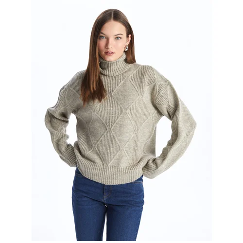 LC Waikiki Turtleneck Self-Patterned Long Sleeve Women's Knitwear Sweater