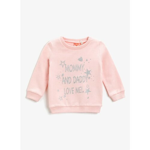 Koton Patterned Girl Pink Sweatshirt 3skg10087ak Cene
