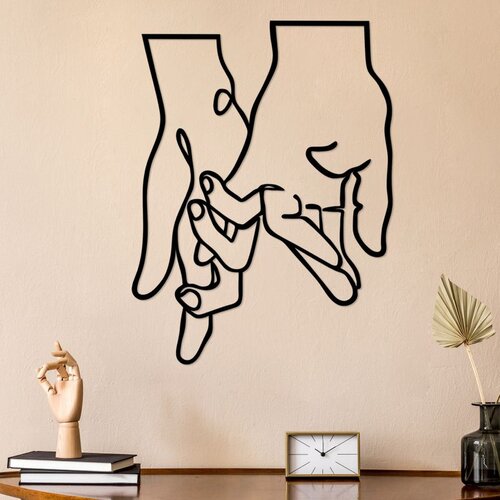 WALLXPERT Pinky Love Crni Dekorativni Metalni Zidni Pribor Cene