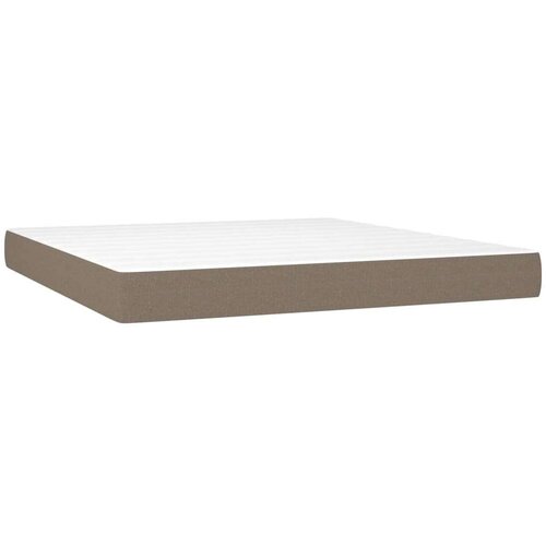  Krevet box spring s madracem LED smeđesivi 160x200 cm tkanina Slike
