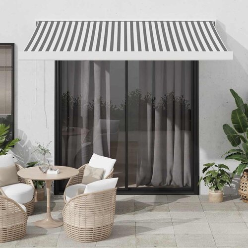 Tenda na uvlačenje antracit-bijela 3,5x2,5 m tkanina i aluminij Cijene