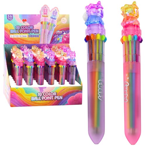 Unicorn Ballpoint Pen Multicolor Automatic For Children 10 in 1 Mix Slike