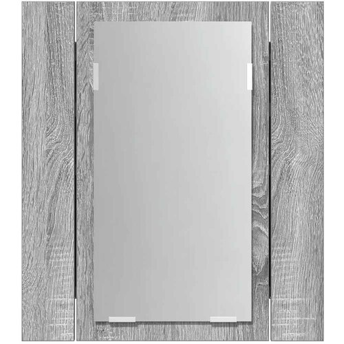  LED kupaonski ormarić s ogledalom boja hrasta 40x12x45cm drveni Siva Slike