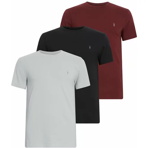 AllSaints Majica 'Tonic' siva / svijetlosiva / crvena / crna