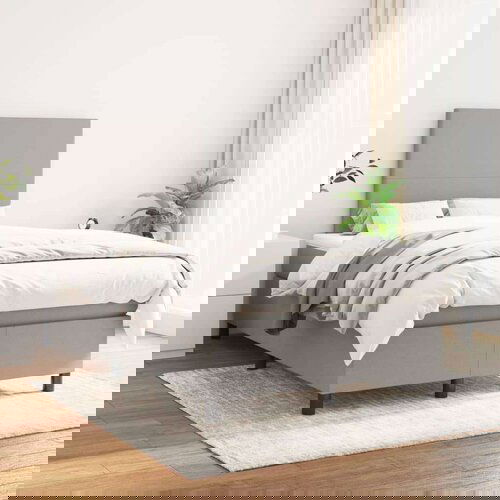  Box spring postelja z vzmetnico svetlo siva 120x200 cm blago, (20789955) Slike