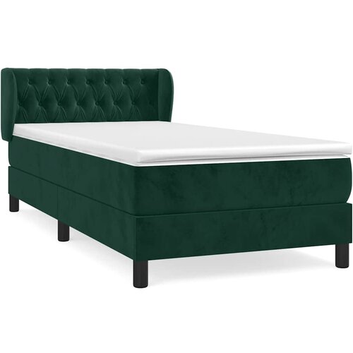 Box spring krevet s madracem tamnozeleni 90x200 cm bar&amp;scaron;unasti Slike