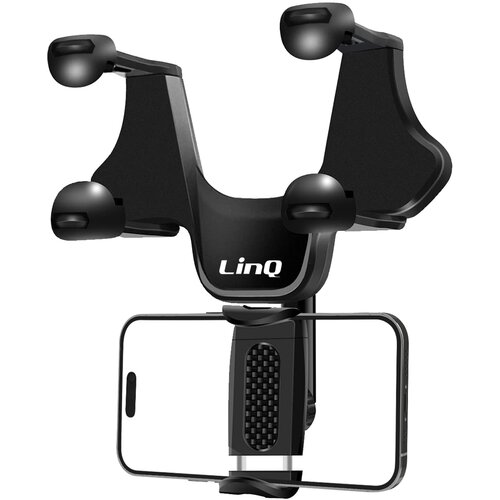 LINQ Avtomobilsko stojalo za pametni telefon Vzvratno ogledalo Fix Rotating ?rno, (20516713) Slike
