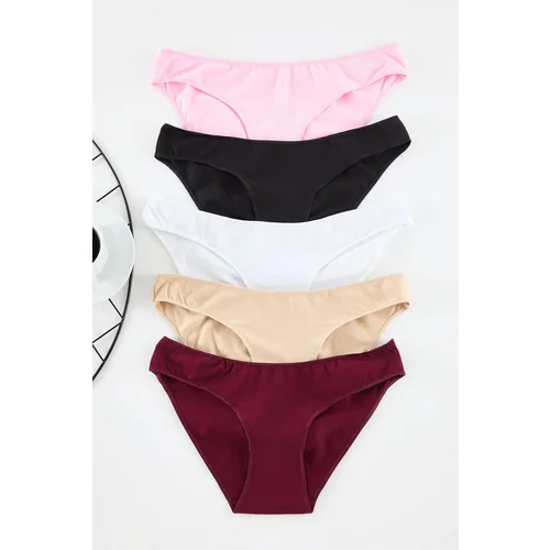 Trendyol Multi-Colored 5-Pack Cotton Classic Knitted Panties