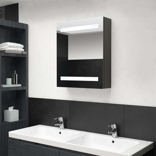  LED kupaonski ormarić s ogledalom antracit 50 x 14 x 60 cm Cene