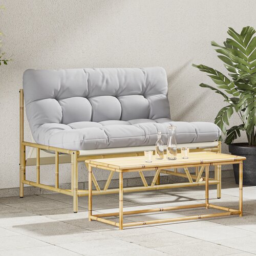 VidaXL vrtna klupa s jastukom 110x80x71 cm Čelik Slike